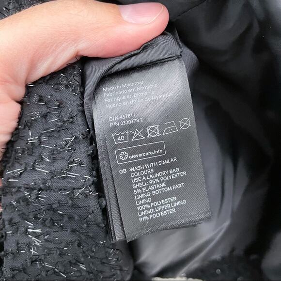 H&M Bodycon Dress Black Metallic Modern - Picture 3 of 16